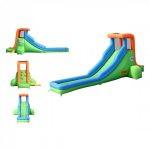 9032A single water slide green bounceland side back front view