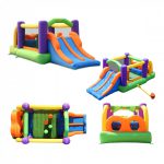 9063 obstacle pro-racer combo bounce house slide side top back front view